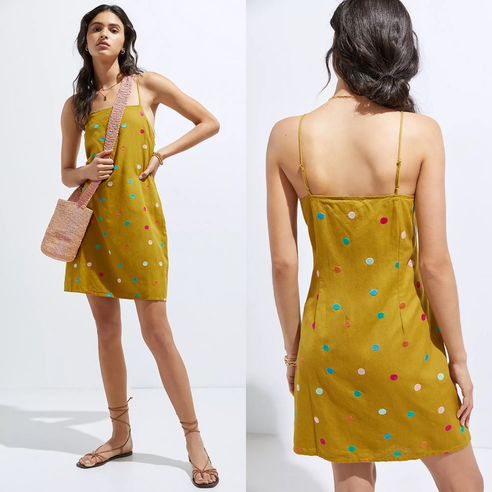 NWT Anthropologie x Corey Lynn Calter Embroidered Polka Dot Mini Dress